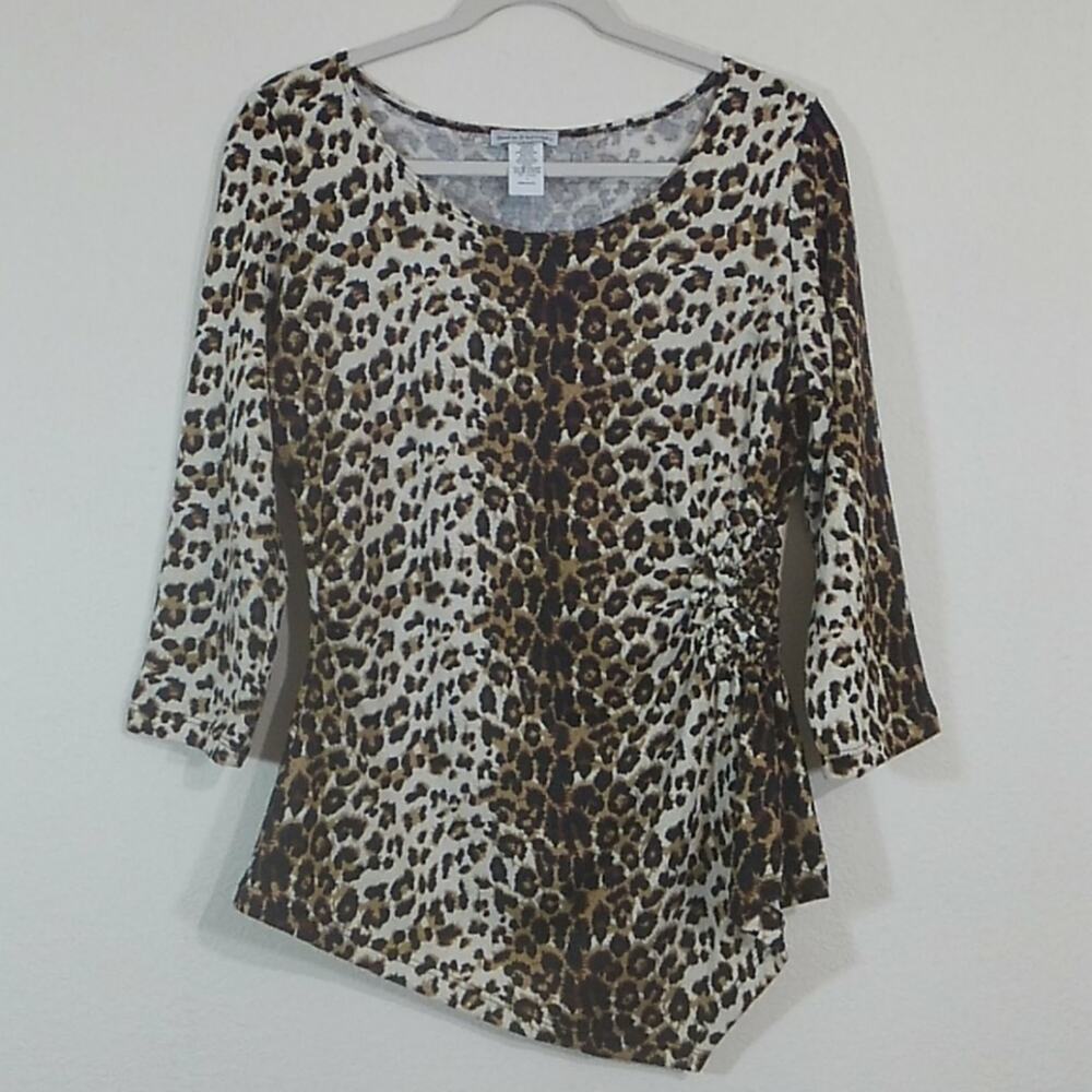 Bleeker & McDougal Leopard Print Pull Over Top M